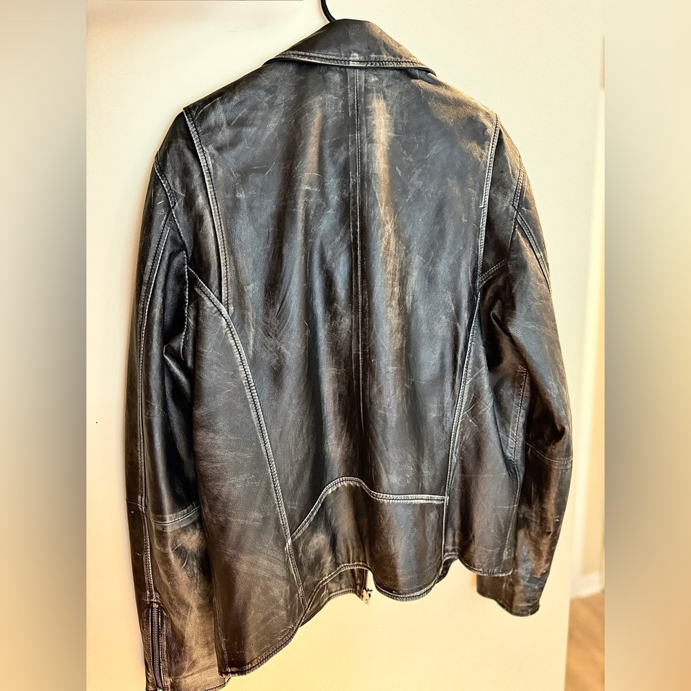 Distressed Leather Jacket - Picture 2 of 3